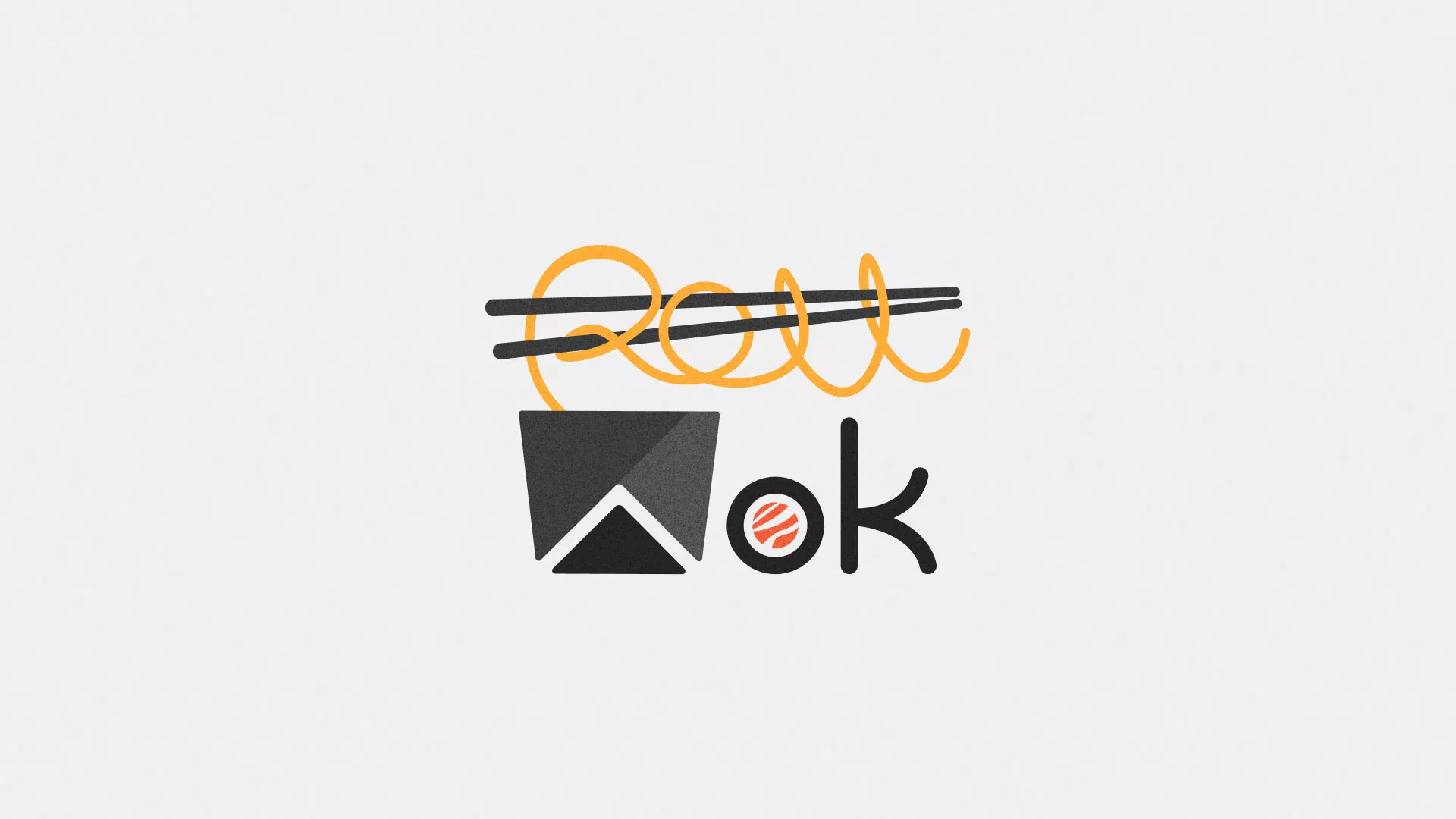 Разработка логотипа суши-бара «Roll Wok Club» в Борзе